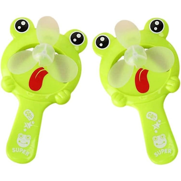 2-pack Mini Groddformad Portabel Kylfläkt för Utomhusbruk Barn Utan Batteri Present (Grön)