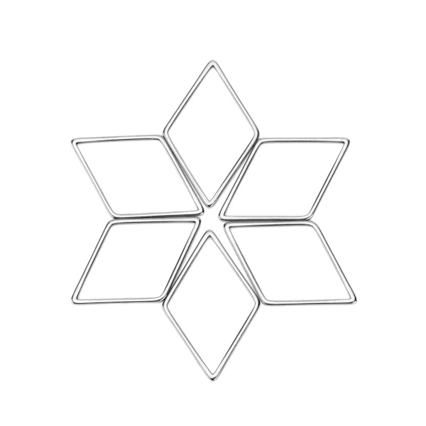 30 st örhängen-kontakter DIY geometriska rombformade ihåliga rostfria hängetillbehör för prydnader hantverk