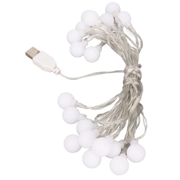 Bollslinga Vattentät USB-strömförsörjning LED Dekorativa Bollampor för Sovrum Bröllopsfest Varmvit 3m/9.8ft 20 Lampor