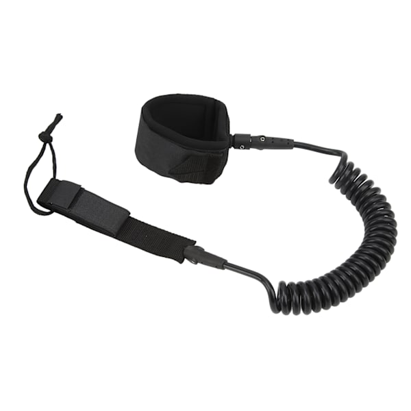 Surfboard Leash Hög elasticitet TPU Svart Justerbar Spiralformad Surfing Benrem för Paddleboards Longboards 7ft/2.13m