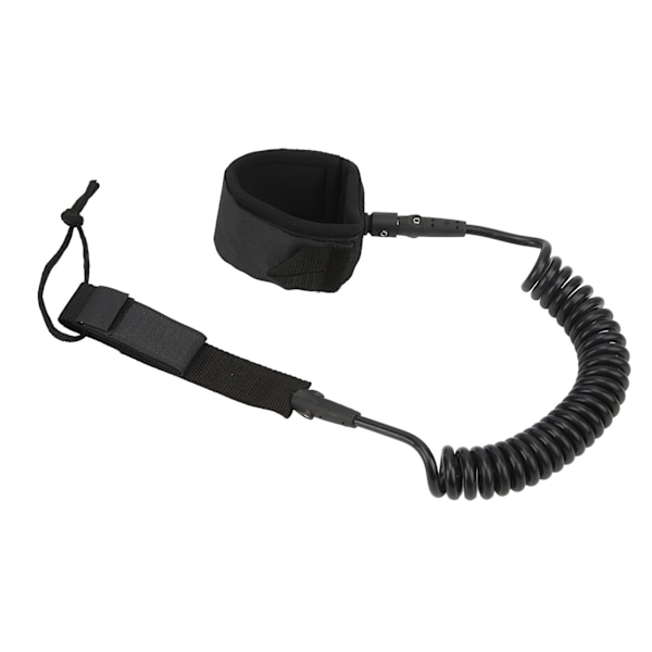 Surfboard Leash Høj Elasticitet TPU Sort Justerbar Spiral Surfing Benrem til Paddleboards Longboards 7ft/2.13m