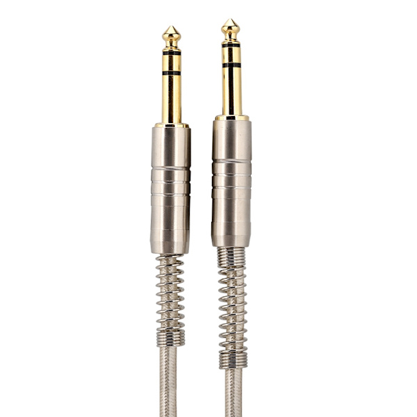 Forgyldt 6,35 mm han til han adapter stereo forlænger lydkabel stik ledning (5M)