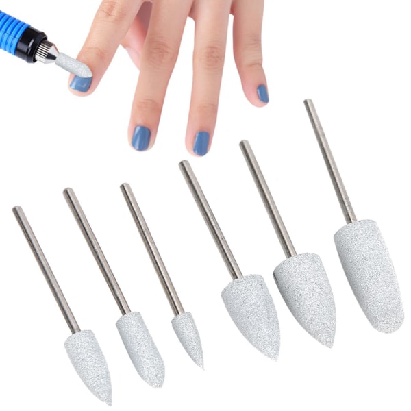 6st Nagelborr Nail Art Drill Manikyr Sliphuvud Nagelpoleringsbits Tillbehör06
