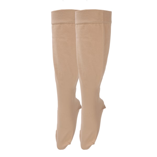 Knähöga åderbråcksstrumpor Plus Size Close Toe 23 Till 32 mmHg Kompressionsstödstrumpor Hudfärg 4XL