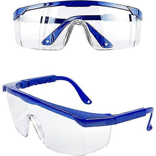 Skyddsglasögon, 2 st Anti-im Glasögon Blå Bågar UV-skydd Glasögon för Barn Vuxna med PC och Tjockare Linser för Utomhusaktiviteter