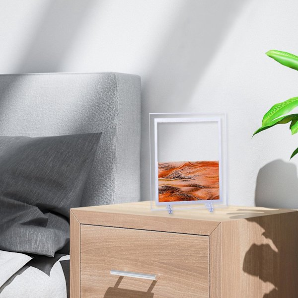 2 x 3D Rörlig Sandkonst Bild Dynamisk Flödande Display Rörelseram Dekor
