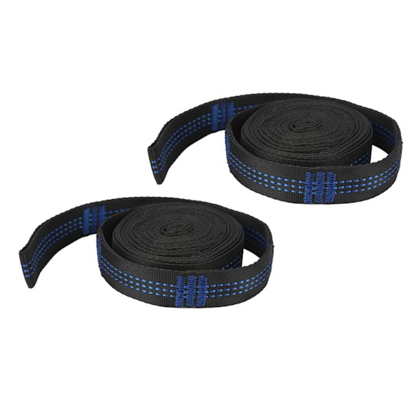 2-pack hängmattsremmar camping hängande rep stark bärförmåga med 2 stålhakar karbinhakar