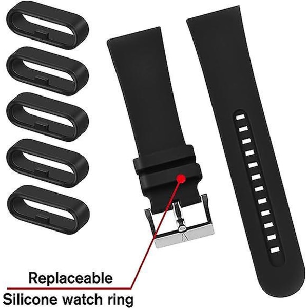 10 Pack Universal Silikon Watch Band Festeringer, Erstatning Sikkerhetsspenner For Klokkestropper