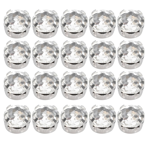 20 stk Claw Rhinestones Shiny DIY Håndsying Skodekorasjon Klærtilbehør (14 x 10 mm oval form)