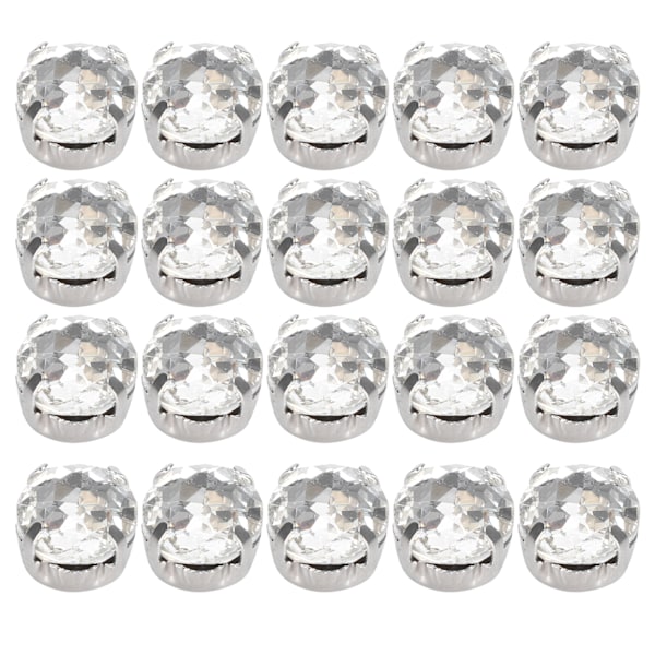 20 stk Claw Rhinestones skinnende DIY håndsying sko dekoration tøj tilbehør (14 x 10 mm oval form)