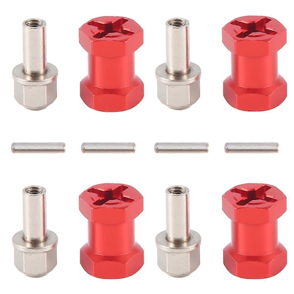 12mm Hex Hjulnavadapter 17mm Forlengelse Kombinasjonskobling Rød