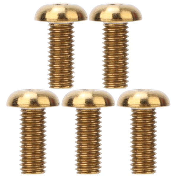 5 st / förpackning titanlegering M5*12 Cykel Vattenflaskhållare Bultar M5*10 Skivbromsskruvar (M5*12 Guld)