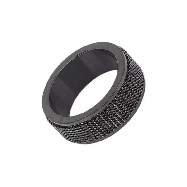 8MM Herre Spinner Ring Lydløs Titanium Stål Cool Angst Ring til Angst Stress Lindring Sort Nr. 10 62,4mm / 2,5in
