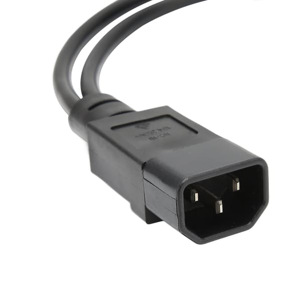 Splitter Strømkabel IEC 320 C14 Hann til C13 og C5 Hunn Splitter Adapterkabel 10A 250V