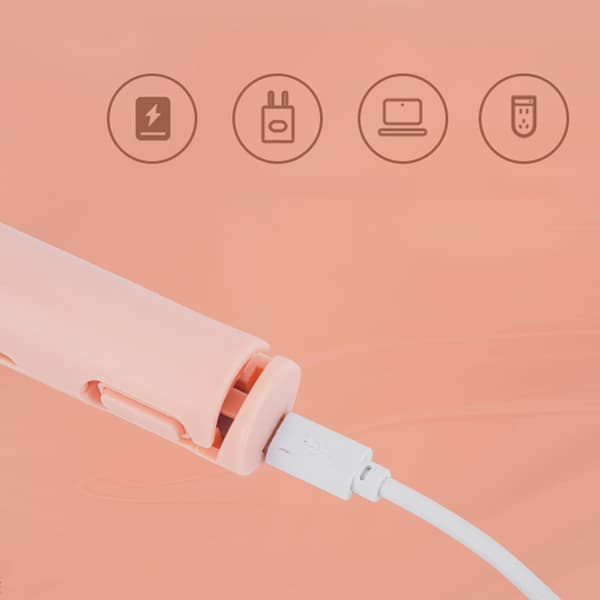 Hårkrøller USB Mini Bærbar Glattejern Hårstylingværktøj til Tørt Hår Rose 10W
