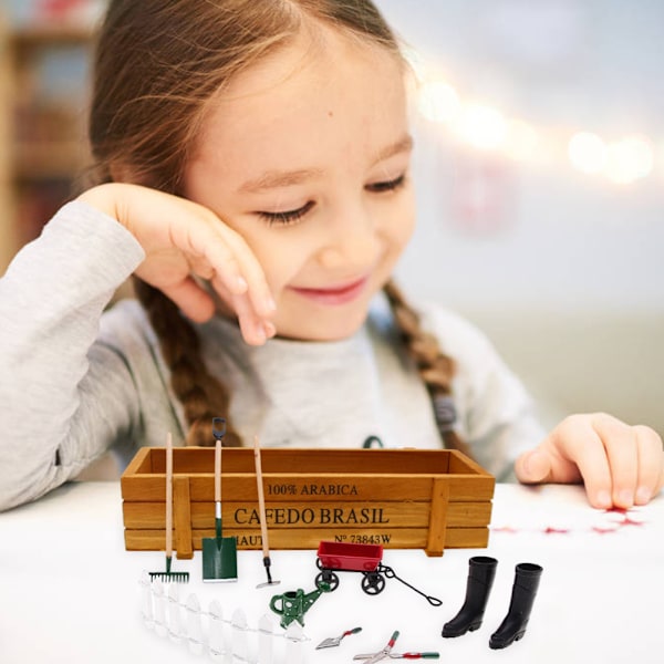 9 stk miniatyrdukkehussett 1:12 mini hageverktøy for dukkehus hage miniatyrdekorasjon