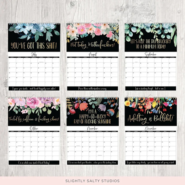2024 Månatlig Väggkalender för Trötta Kvinnor Design Hängande Spiralbunden Kalender för Kontor Hem Inomhus