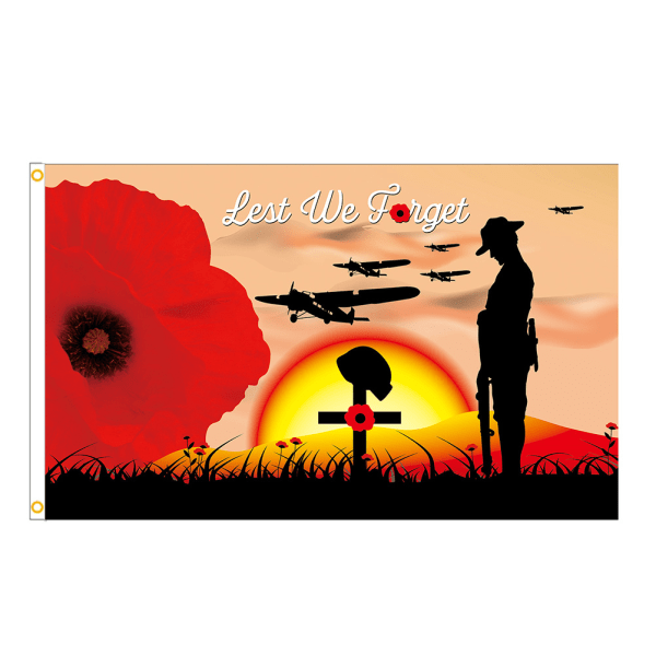 90 x 150 cm Remembrance Day Banner Flagga för Hus Utomhus Flagga Enkellager Polyester Banner