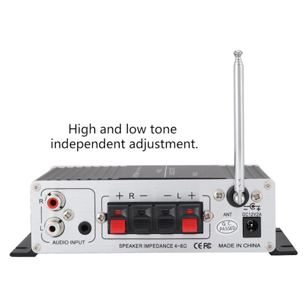 Bluetooth A7 digital lydhøjttaler Power Amplifier FM med fjernbetjening/USB/MP3