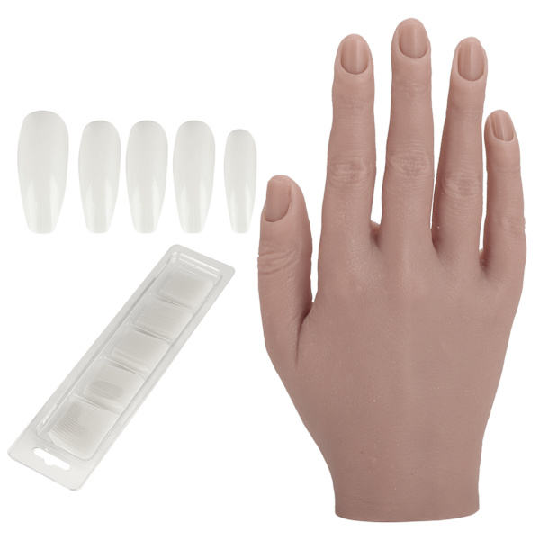 Silikon nagelträningshand flexibel led nagelkonstövningshand böjbar mannekänghänder #03