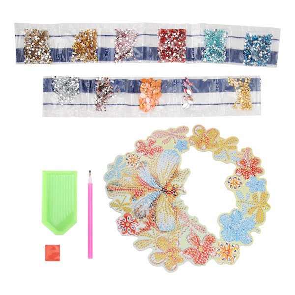 Håndlavet diamantmaleri blomsterkransform diamanttegningskits med rhinsten til DIY-håndværk dekoration ornament (DZ638)