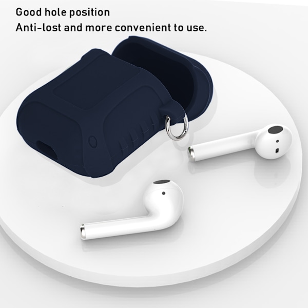 Yksinkertainen liiketoiminta tyyli Bluetooth kuulokkeet latauskotelo suojakotelo AirPods (sininen)