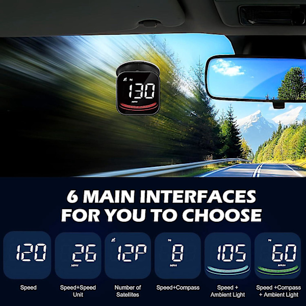 Smart GPS speedometer med overhastighedsalarm og træthedsadvarsel - 2,2' LCD-skærm