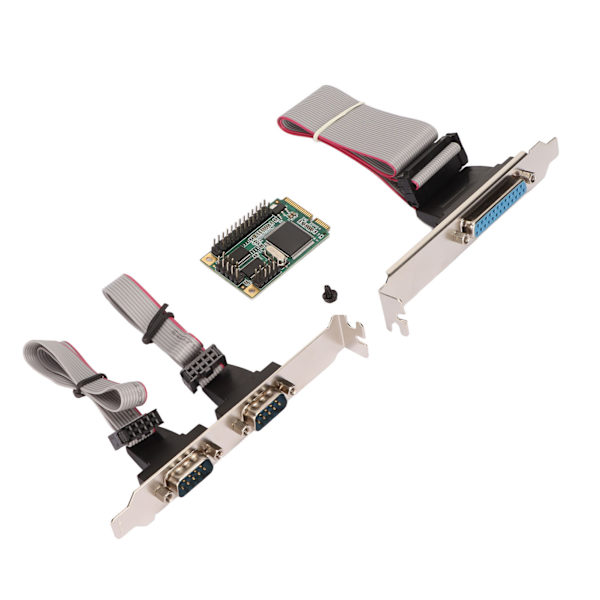 Mini PCIe seriellt parallellt expansionskort 6Gbps PCI Express till skrivare LPT-port 2-portar RS 232 DP9-stiftsadapter för 4U-chassi