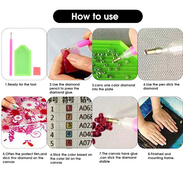DIY 5D Diamantmaleri Broderikors Sting Hjem Kunst Dekorativt Sett S10000