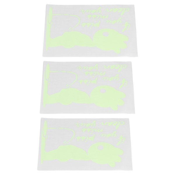 3 st Luminous Stickers Söta Mönster Vattentäta Självhäftande DIY Konst Dekaler för Toalett Vägg Fönster Dekoration Hantverk
