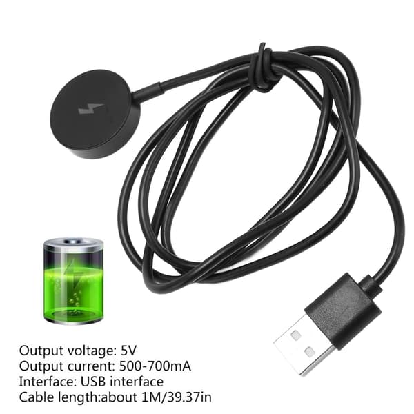 Klokkelader Magnetisk Rask Multi Beskyttelse Bærbar Klokke Ladekabel for Access Sofie Bradshaw Grayson 1 meter Svart