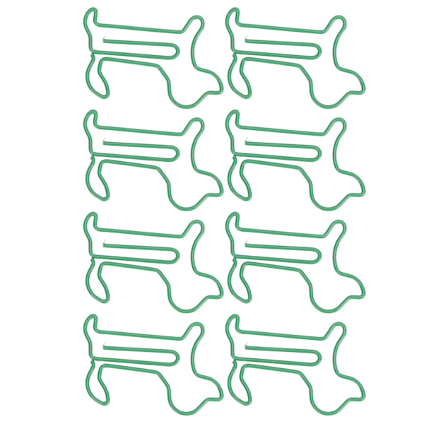 100 stk. papirclips i metal med søde dyreformer, skridsikre, delikate papirclips til kort, scrapbooking, grøn