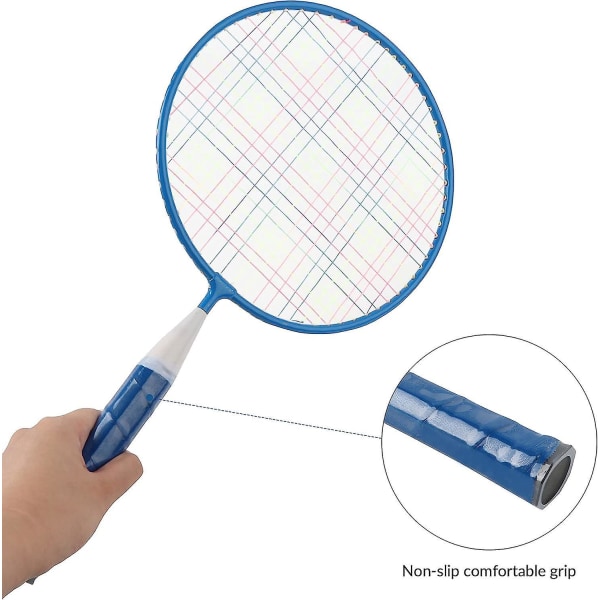 Lett badmintonsett for barn med 2 racketer, 3 fjerbolder og bæreveske