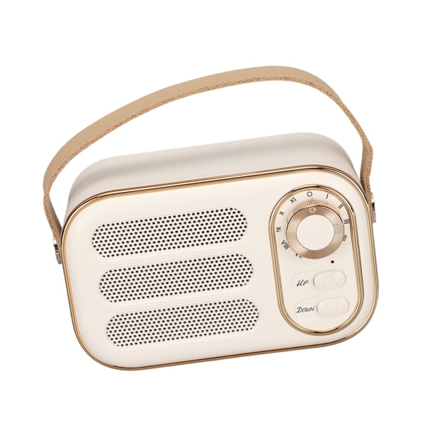 Bluetooth Högtalare Stereo HiFi Ljud USB Laddning Retro Bärbar Trådlös Högtalare för Home Travel Vit