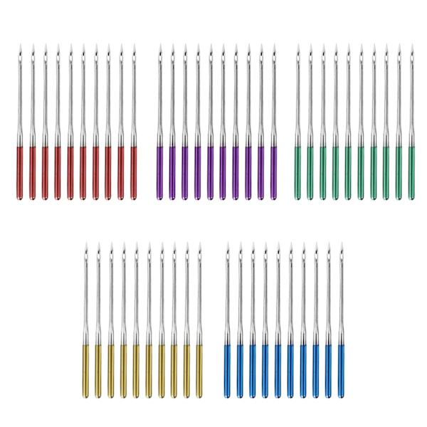 50 kpl koneen neula väri varsi anti-hyppy lanka piste seos ompeluneula vaihto