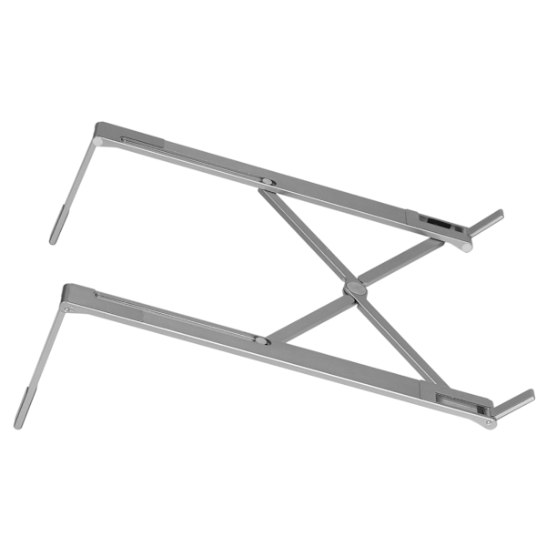 Bærbar computer stand i aluminiumlegering, foldbar, justerbar, bærbar skrivebordscomputerholder til 10-17 tommer tablet-notebook, grå