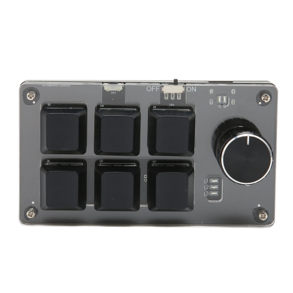 Mekanisk spelknappsats 6 tangenter 1 knopp Liten USB trådlös Dual Mode OSU-tangentbord Gör-det-själv programmerbart tangentbord