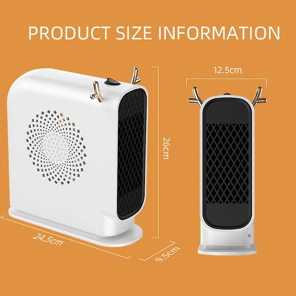 Small Electric Desk Heaters, Multifunctional Safety Heaters for Living Room and Home White White EU plug