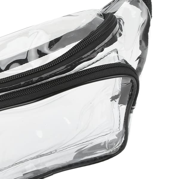 Transparent bæltetaske PVC Vandafvisende Lynlås Multipurpose Taljetaske til Rejser Sort