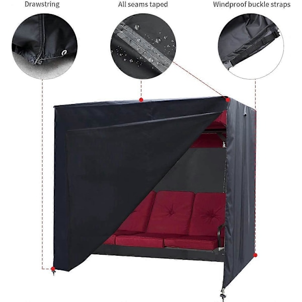 Utesvingöverdrag 3 Trippel Sittplats Hängmatta Överdrag Trädgårdssvingöverdrag Trädgårdshängmatta Glidarstol Överdrag Utemöbler Överdrag UV-beständig Sving Canopy