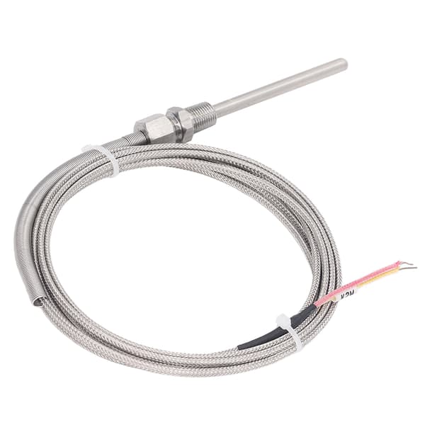 K-typ termoelement 1/8 tum NPT 2M linje justerbar fjäderlängd exponerad isolering temperatursensor