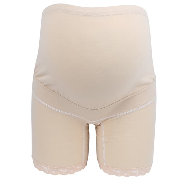 Gravid Kvinna Hög Midja Säkerhetstrosor Mjuka Elastiska Justerbara Boyshorts Underkläder Hudfärg XL