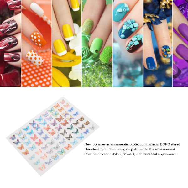 8 st nagelkonst öronvärme krympslang DIY handgjord material fjärilsform dekorationH17-H24
