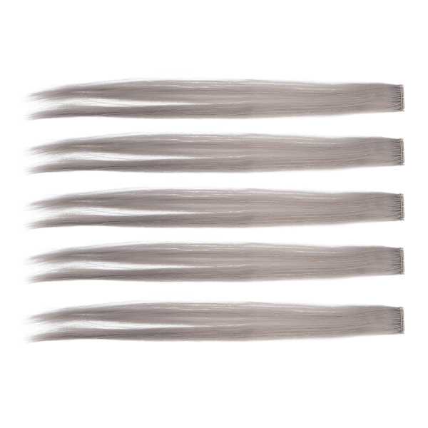 5 stk rett hårstykke klips lys farge 21,65 tommer hårforlengelse hårpynt for Cosplay PartyGrey