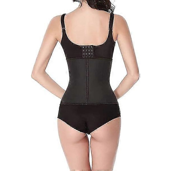 Stropløs Latex Kappe Dame Flad Talje Mave Dragt Sort M9 Ben Generøs Krog Kappe Bælte Bodysuit Slank Talje Korset