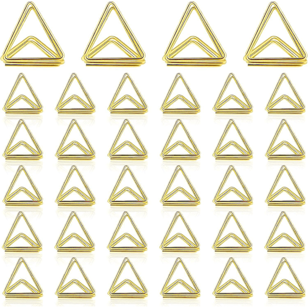 Triangle Gold Plasskort Holder - Elegant Bordnummer Stativ for Bryllup, Fest, Babyshower (Pakke med 60)