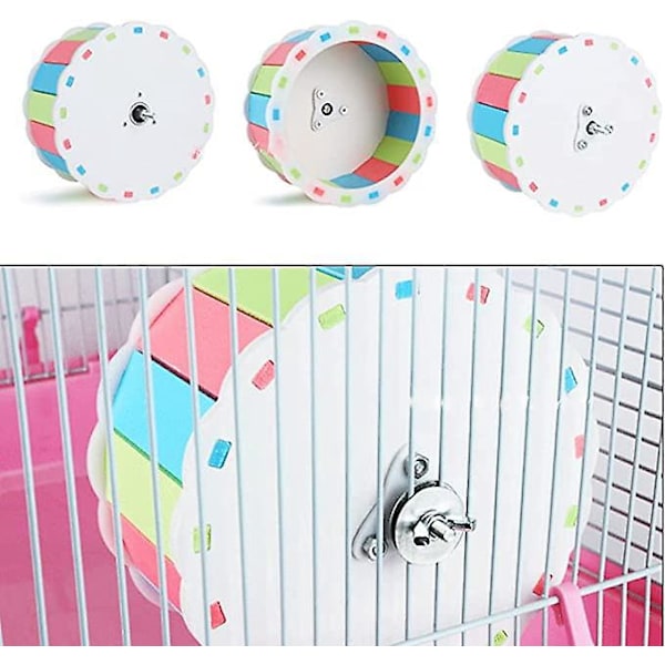 Stille Hamsterhjul, Sklisikkert Hamster Treningshjul, Hamsterhjul Leke for Hamster, Piggsvin, Lite Kjæledyr 15cm (Farge)