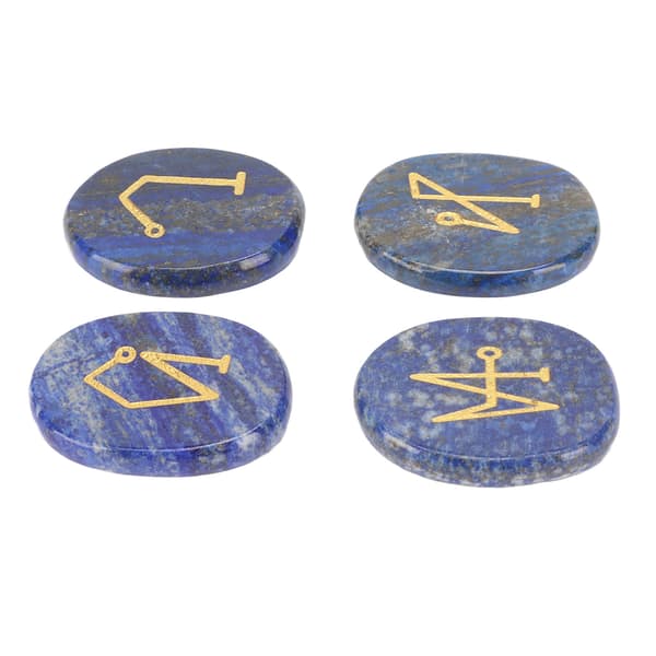 Indgraverede håndsten polerede runde bærbare lommesten til Reiki healing meditation Lapis Lazuli