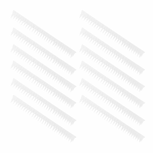 12 st Utomhusplast Anti Bird Spike Strips Repellent Defender för staket Väggtak Vit