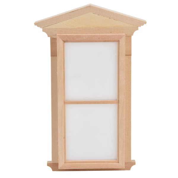 1:12 Dockskåp Trä Omålad Spetsig Dörr Fönster Miniatyr Dekorationsaccessoarer